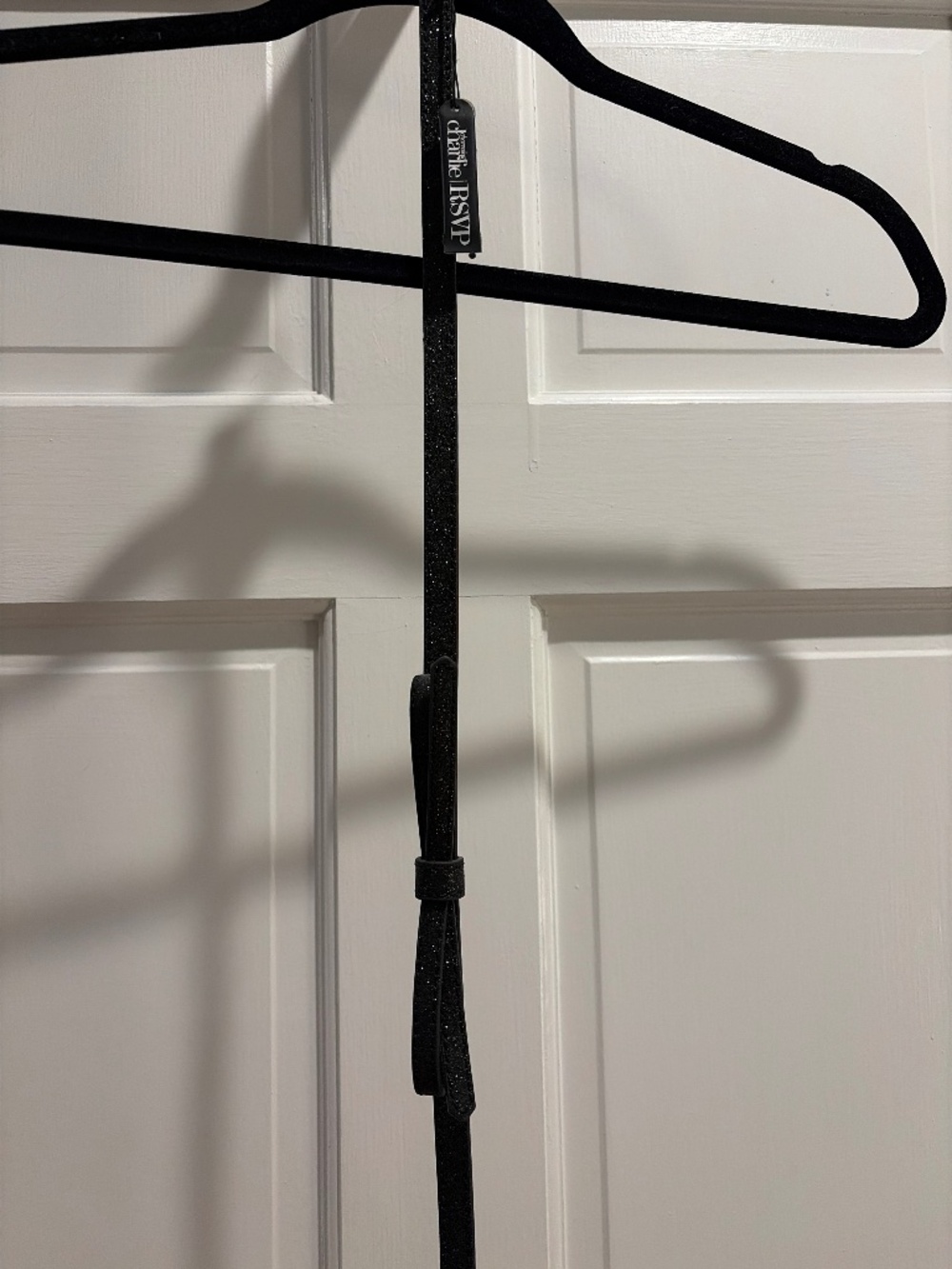 Charming Charlie black sparkle bow belt